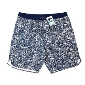 Costa Dawn Board Short Swim Trunks Gray Blue Wave Surf NWT Men’s 34